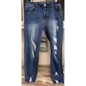 RESFEBER LA Collection Distressed Skinny Jeans Women's Size 16 Stretch Jeans